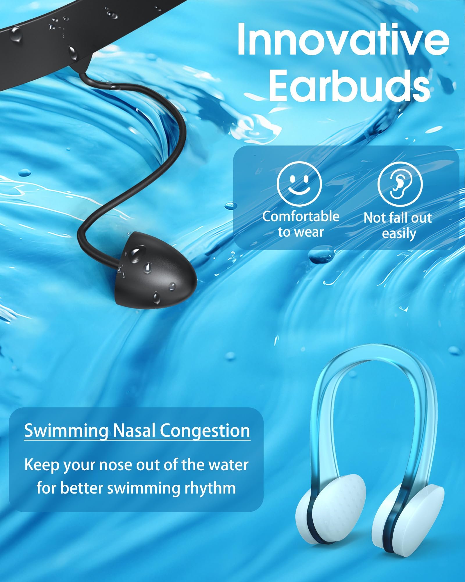Swim goggles earplug feature