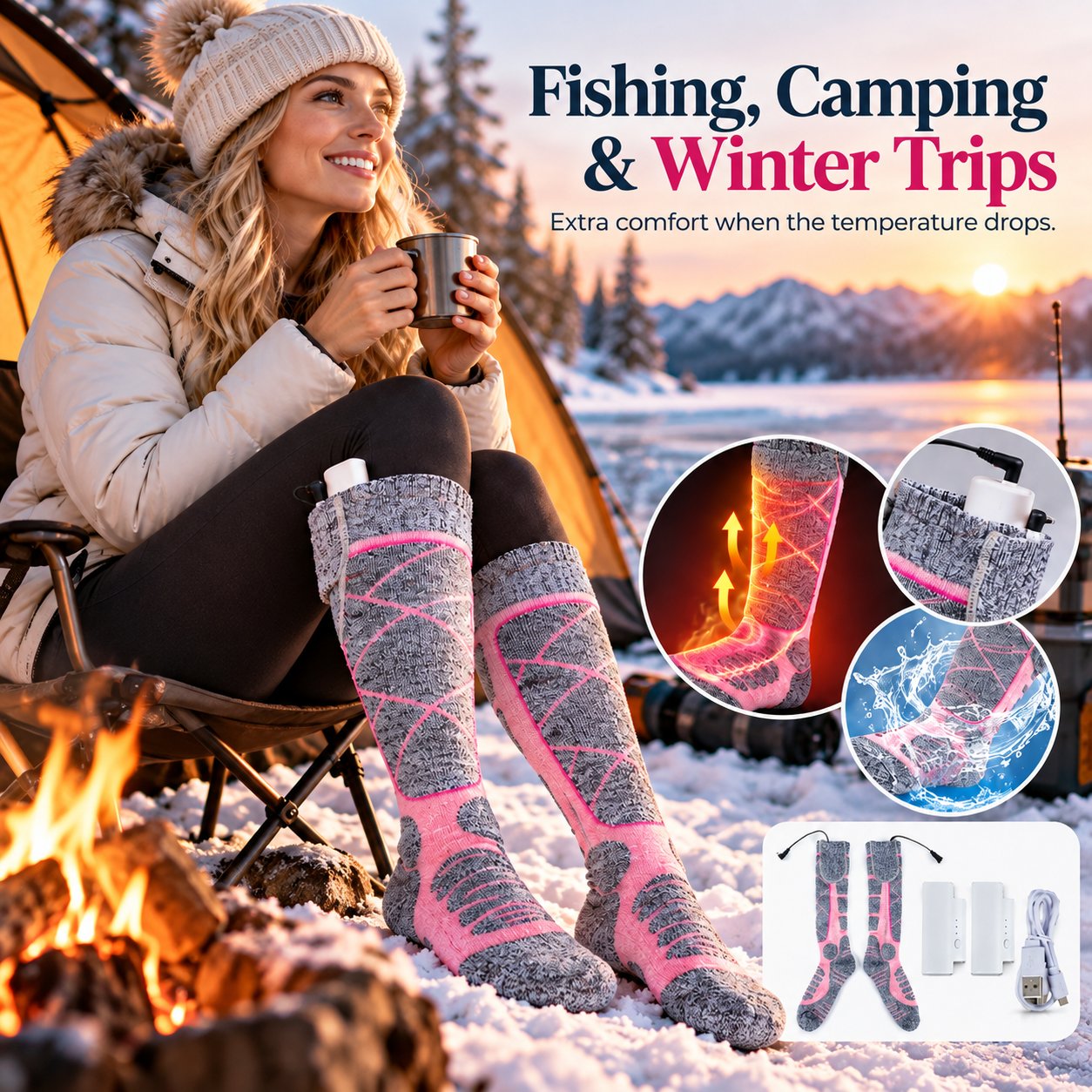 Fast heating socks