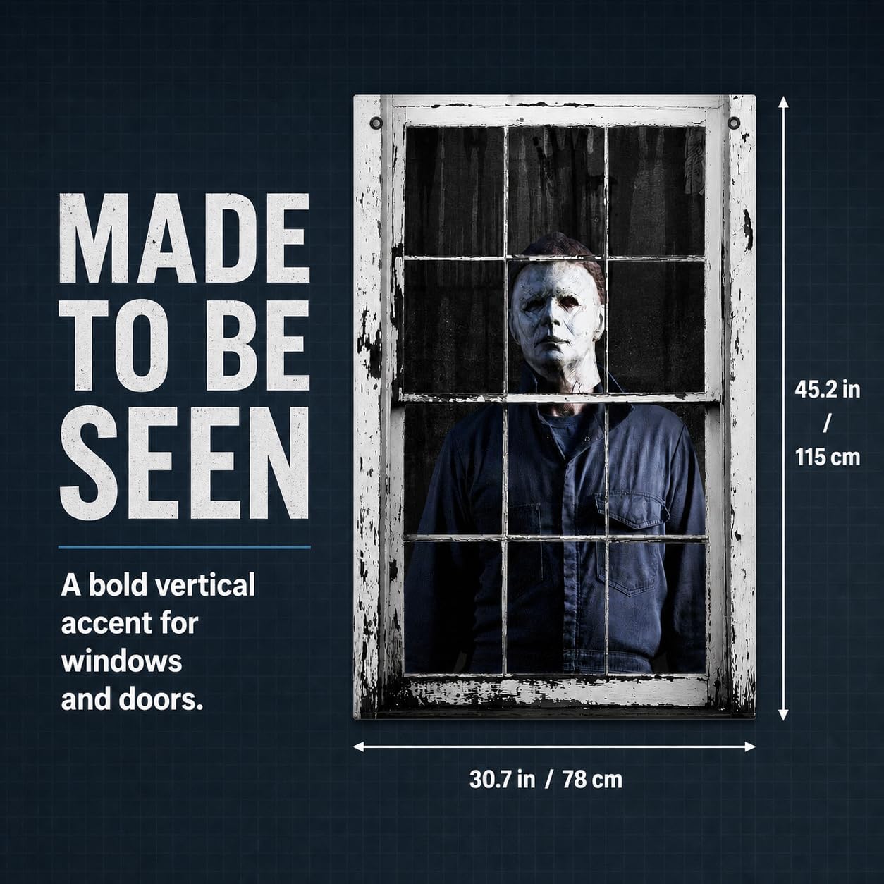 3D Horror Window Poster