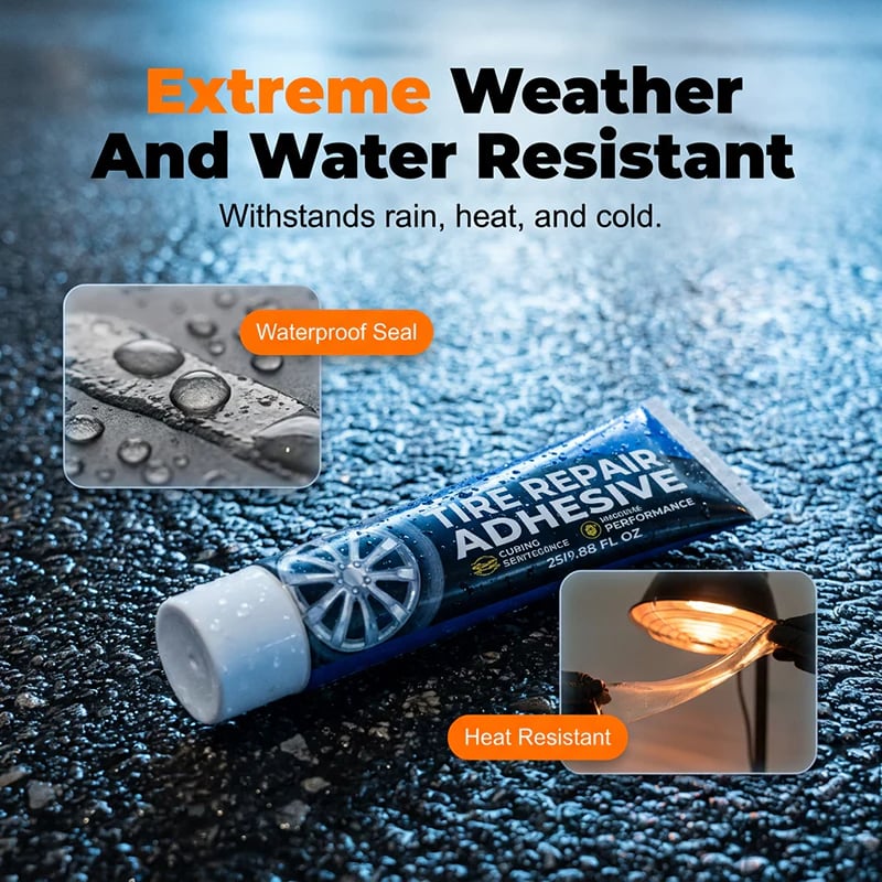 Tire repair adhesive compatible uses
