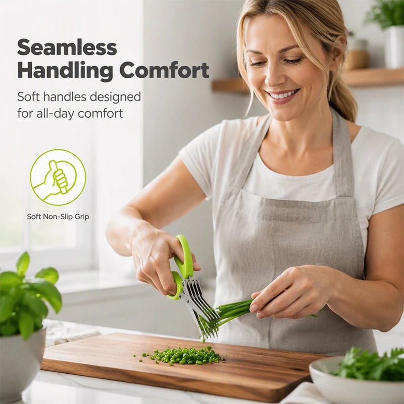 🌿 Multi-Blade Herb Scissors | Quick Kitchen Prep detail image 3