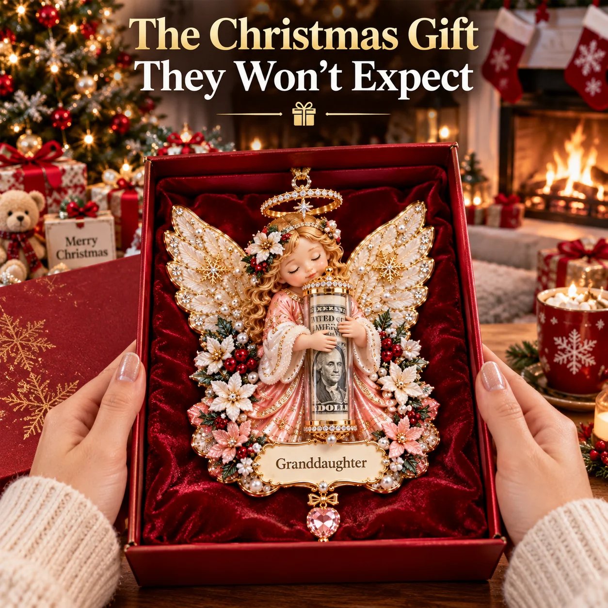 3D angel Christmas cash gift ornament