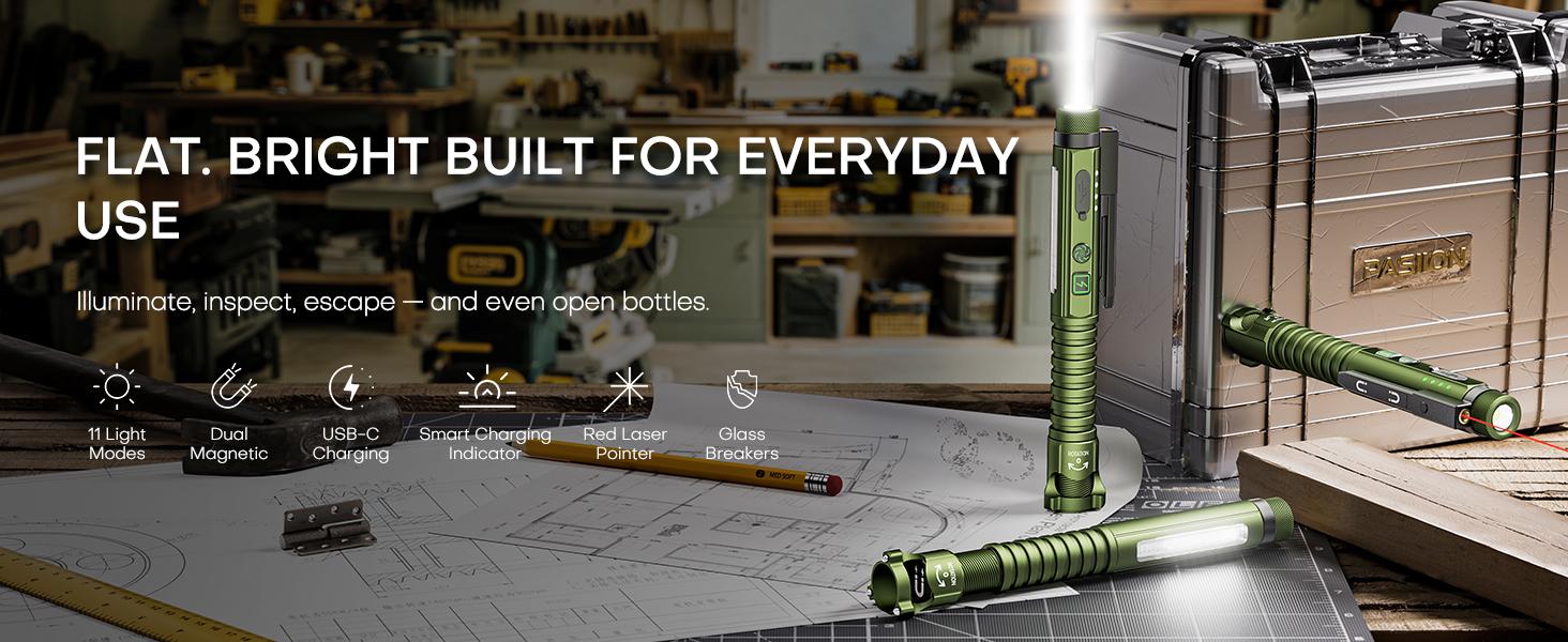 TUOWEE LB3 EDC Flashlight Rechargeable,800 Lumen Small Flashlight with Magnetic Clip & Base, 11 Modes LED Flashlight,Glass Breaker&Bottle Opener, USB-C Flashlight for Working,Home and Emergency TUOWEE LB3 EDC Flashlight Rechargeable,800 Lumen Small Flashlight with Magnetic Clip & Base, 11 Modes LED Flashlight,Glass Breaker&Bottle Opener, USB-C Flashlight for Working,Home and Emergency