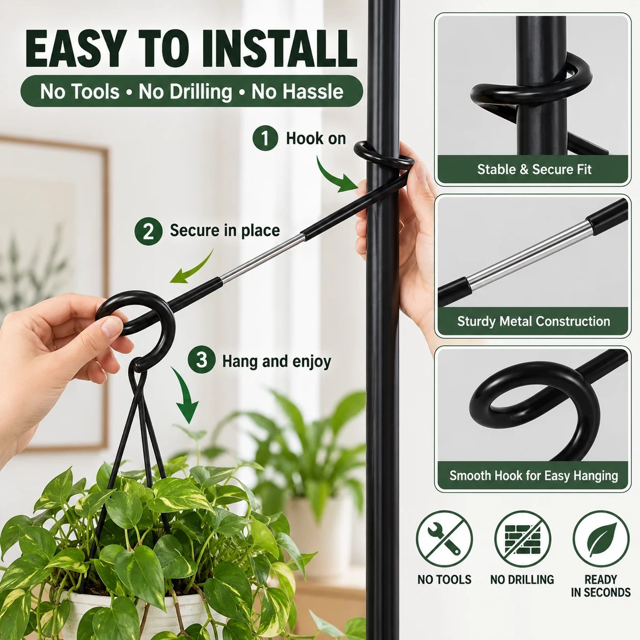 Easy no-tool installation