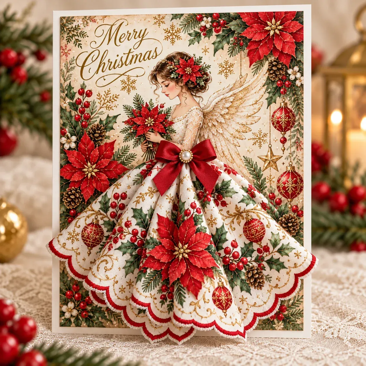 3D Christmas Angel Greeting Card