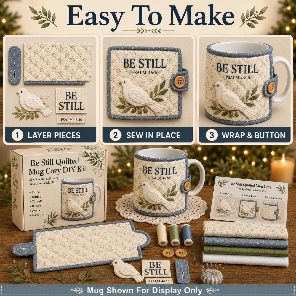 Faith mug cozy easy sewing steps