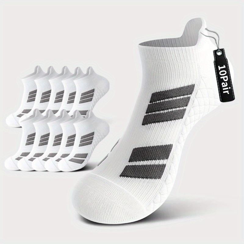 Unisex Low-Cut No-Show Sports Socks - White(10 Pairs) / One size