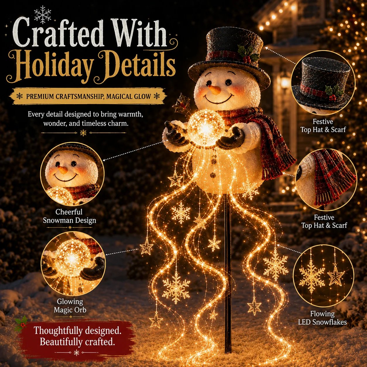 Snowman Magic Fountain outdoor decoration during daytime