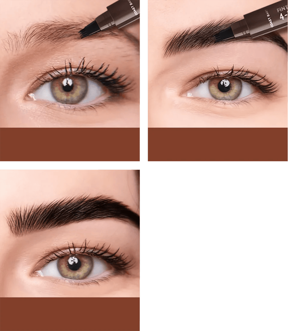 Tilt the four-tip eyebrow pencil
