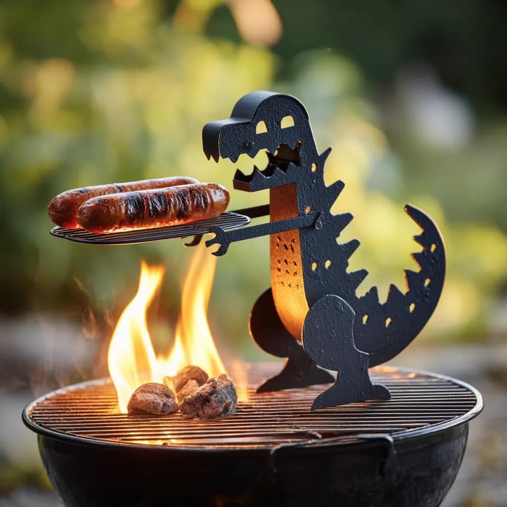 Funny Monster BBQ Accessories - Hotdog Roaster Stainless Steel BBQ Stand Grilling Accessories for Outdoor Grill, Sausage Barbeque Meat BBQ Accessories Outdoor BBQ Camping Multifunctional Tool