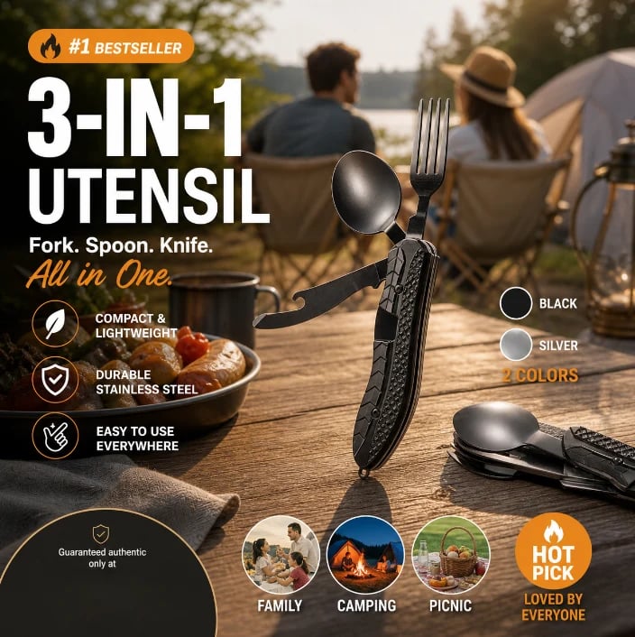 4 in 1 camping utensil functions