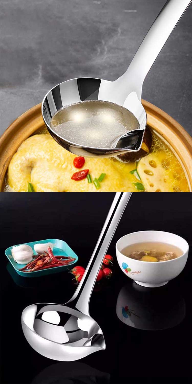 Stainless Steel Oil & Soup Separator Ladle - Durable Construction