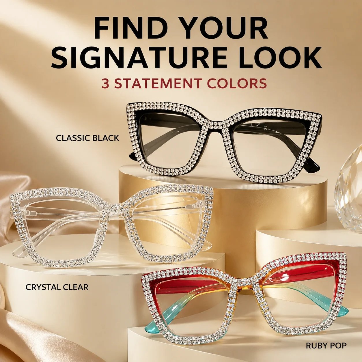 Durable cat-eye reading glasses