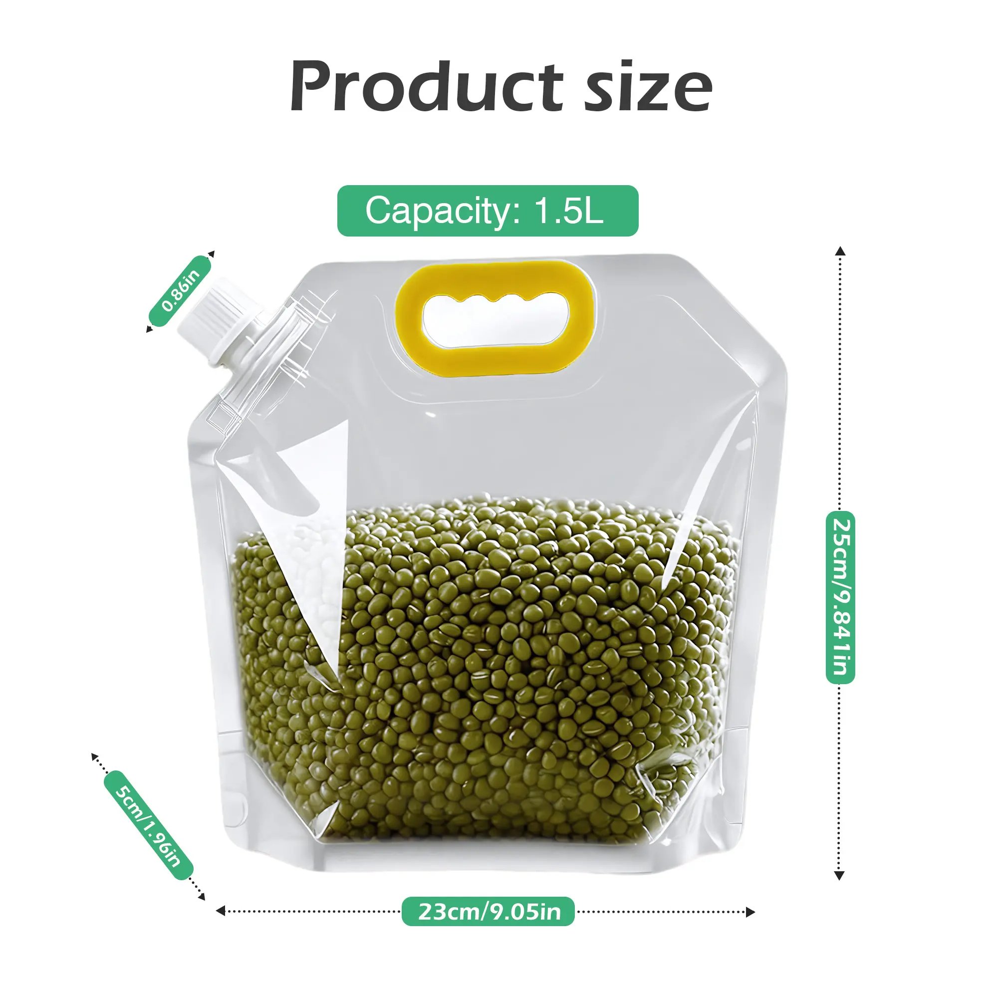 Reusable sealed food bag product size