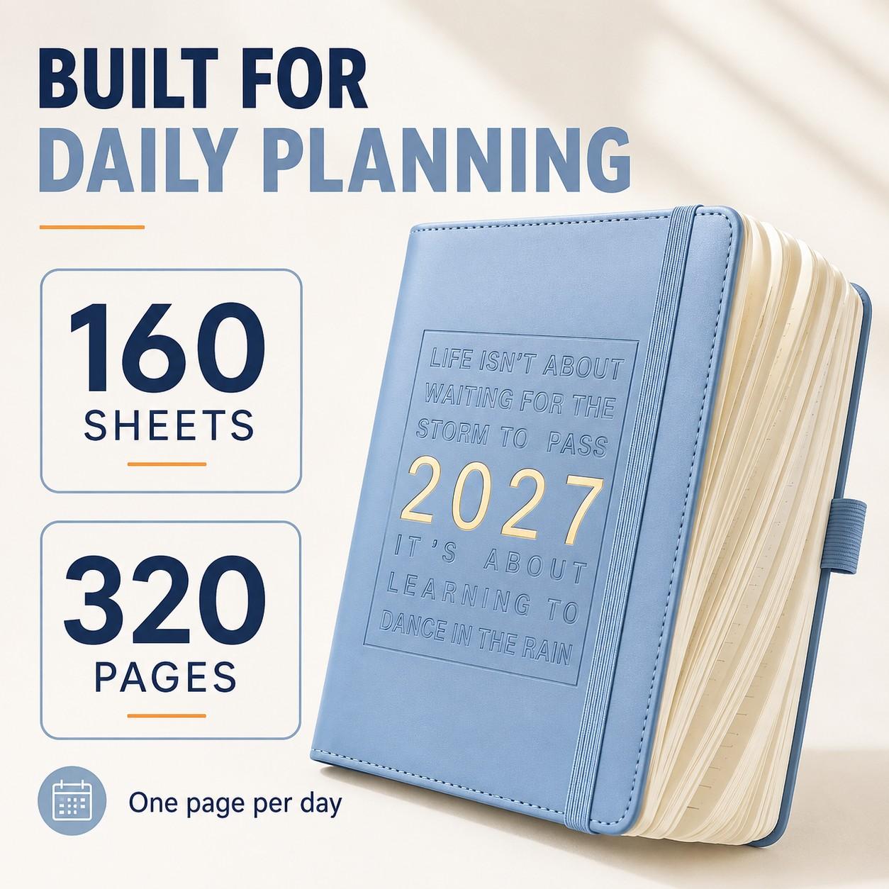 Eight available colors for the 2027 calendar notebook