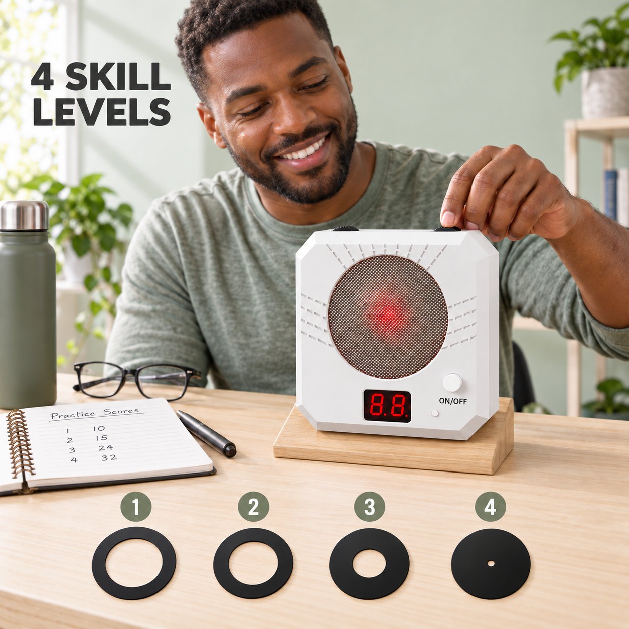 Electronic laser target adjustable difficulty modes