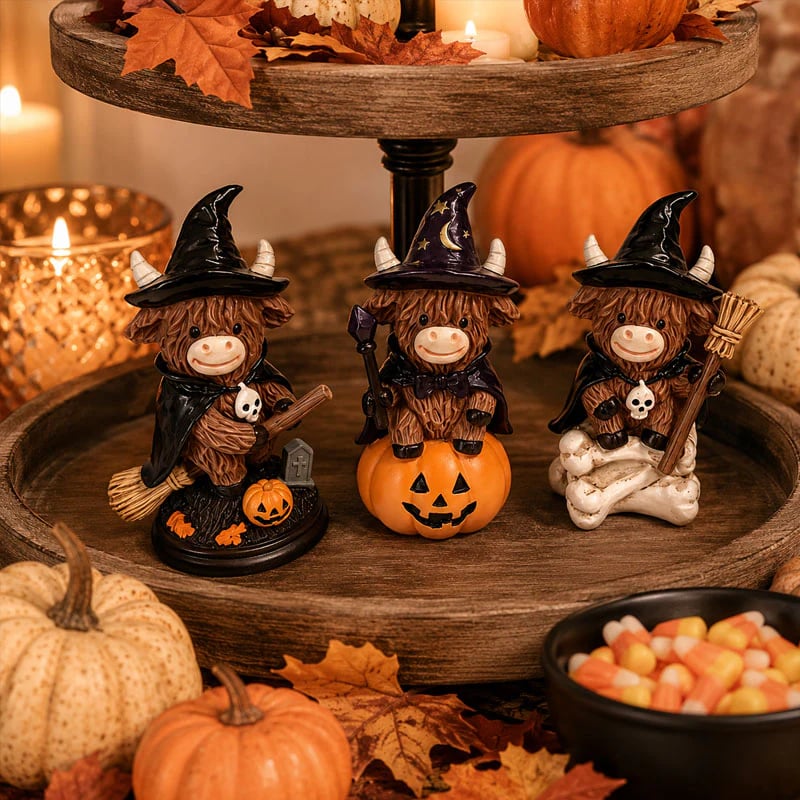 Halloween Highland Cow ornament gift idea
