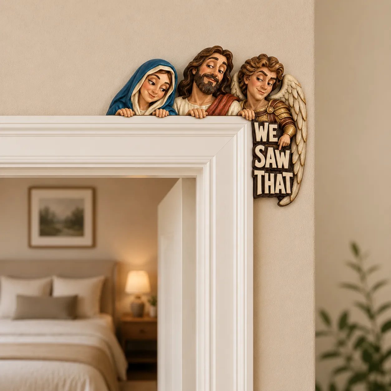 Funny Christian doorway decor