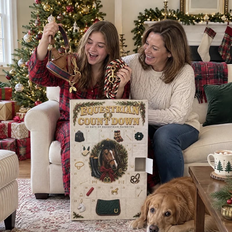Christmas morning with a leather halter from the Equestrian Countdown