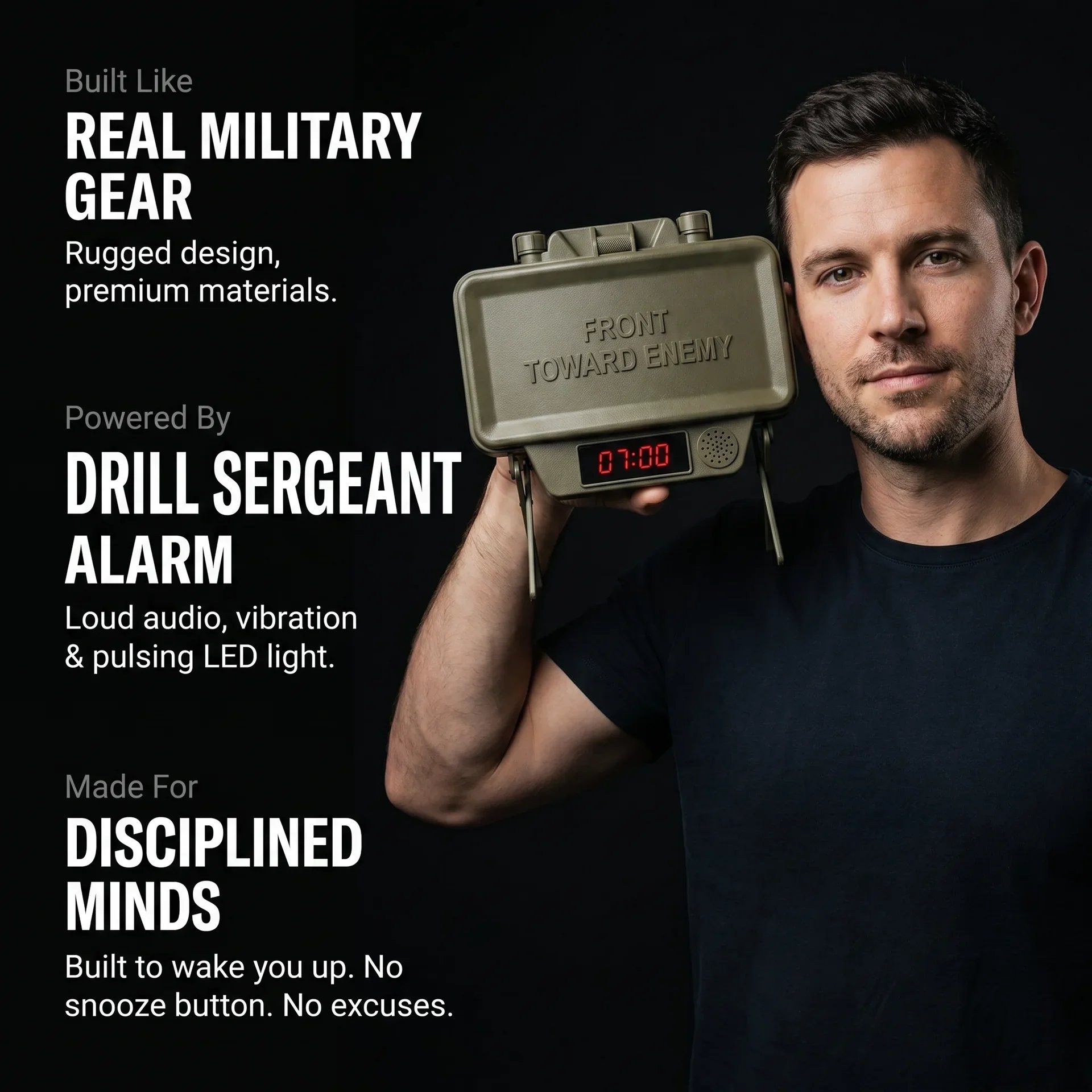 Control Clacker portátil utilizado para detener el despertador con alarma de sargento instructor