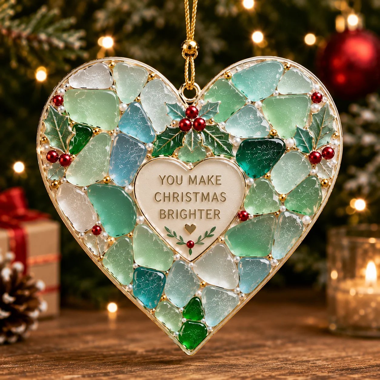 Heart ornament - You Make Christmas Brighter