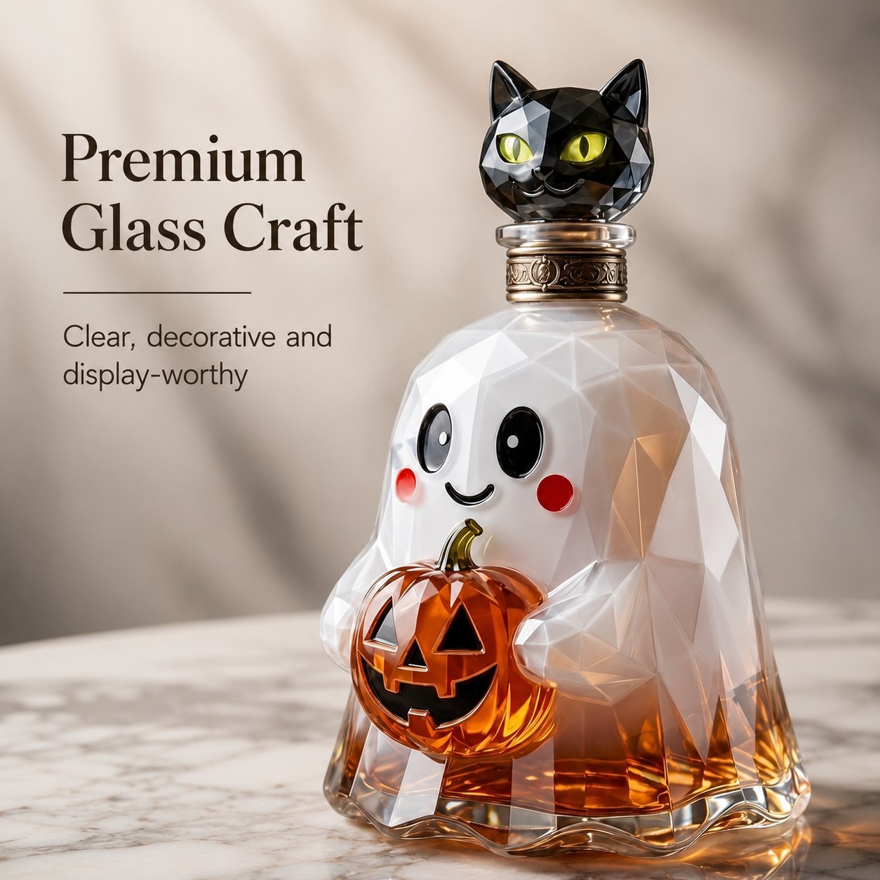 Ghost pumpkin decanter decorative Halloween bottle display