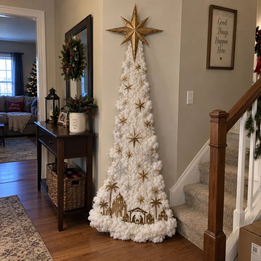 Christmas wall decoration in customer home