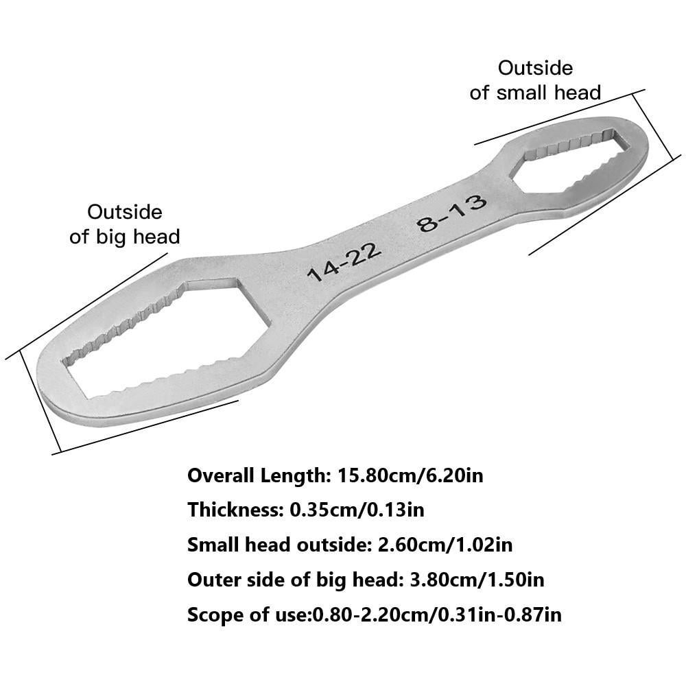 Universal Car Torx Wrench,8-22mm Self-tightening Wrench,Double-head Torx Spanner,Non-Slip Multi-function Wrench for Most Nuts & Bolts Repair,Professional Car Assembly & Disassembly Tool.