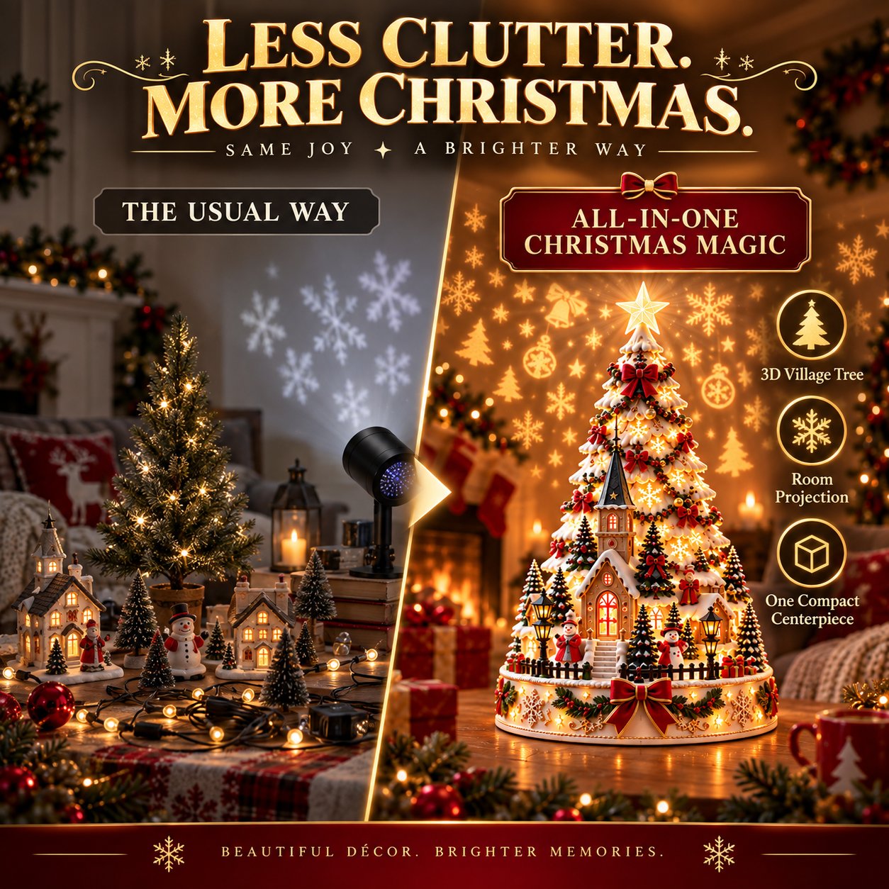 One display instead of many decorations comparison