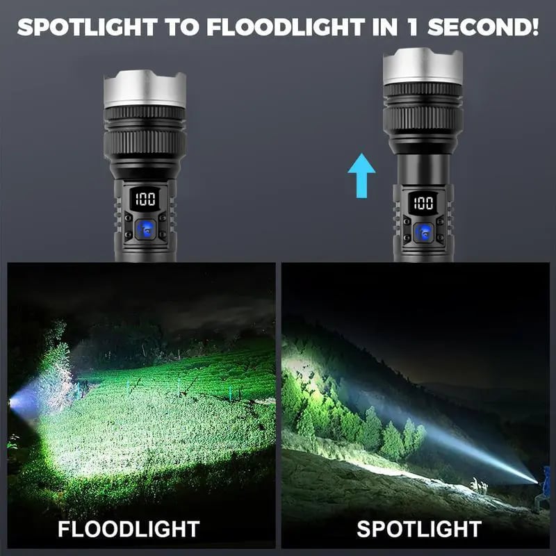 Product Introduction of 2-in-1 POWER BANK FLASHLIGHT | Super Bright, USB Rechargeable, Zoomable | Camping, Emergency, Fishing fathersdaygift 4