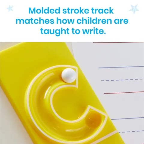 Lowercase letter trays with built-in writing supports