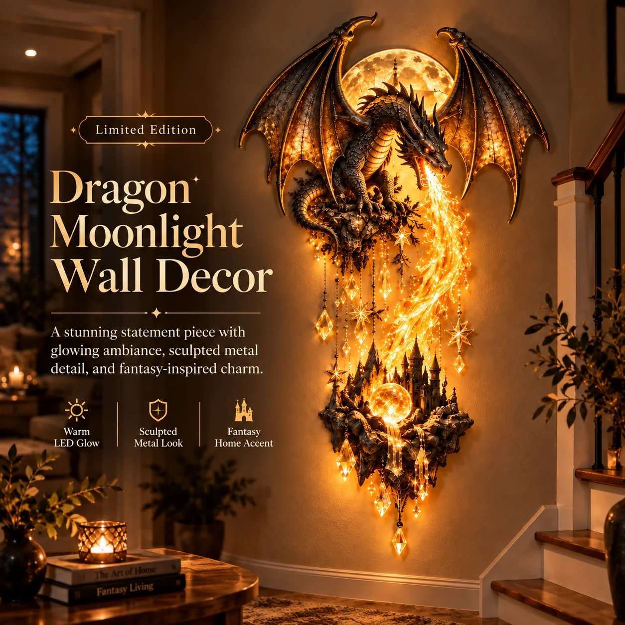 Dragonfire Moonlight Wall Lamp