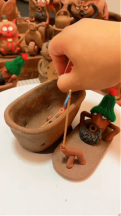 Relaxing bath guy incense holder smoke effect