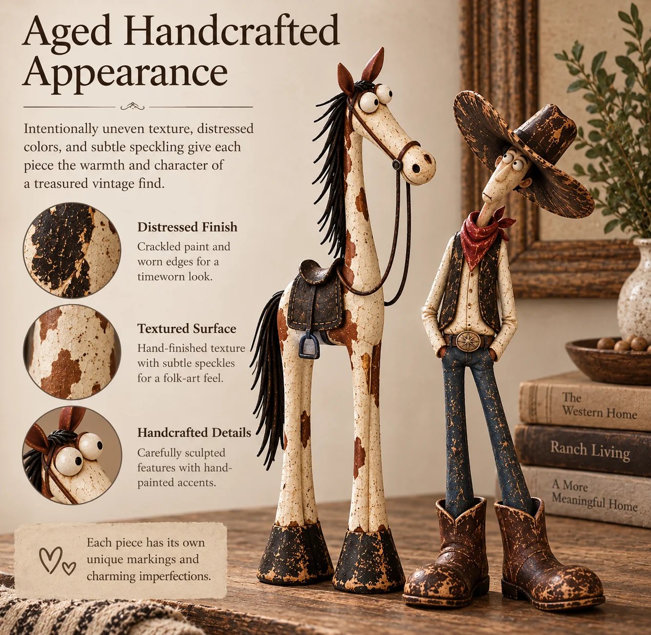 Distinctive cowboy and horse decorative design