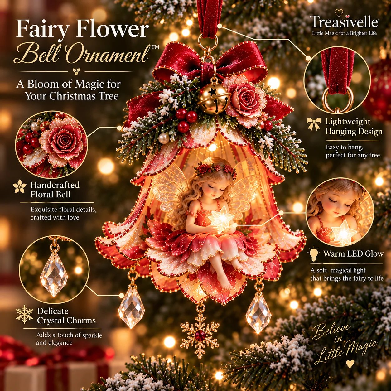 Enchanted Fairy Bell Ornament details