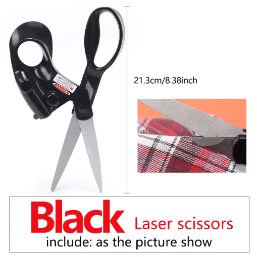 Laser guided scissors for fabric paper and DIY