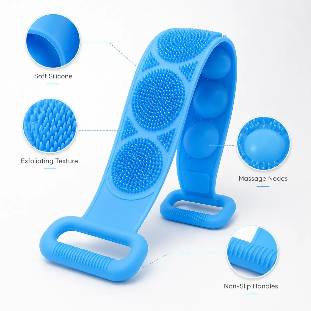 Scrubber features and bristles