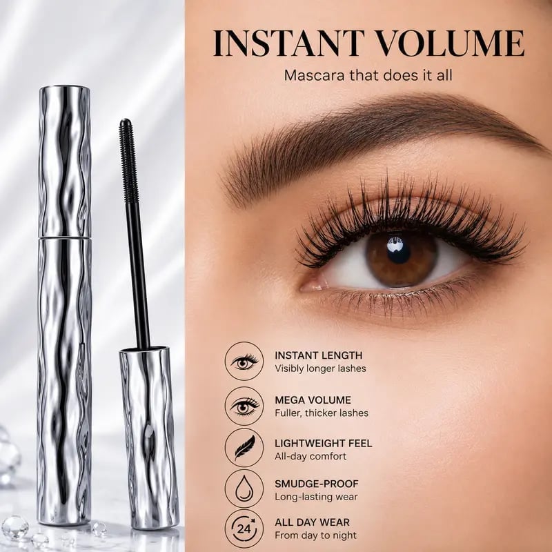 Black and brown bristle-free mascara options