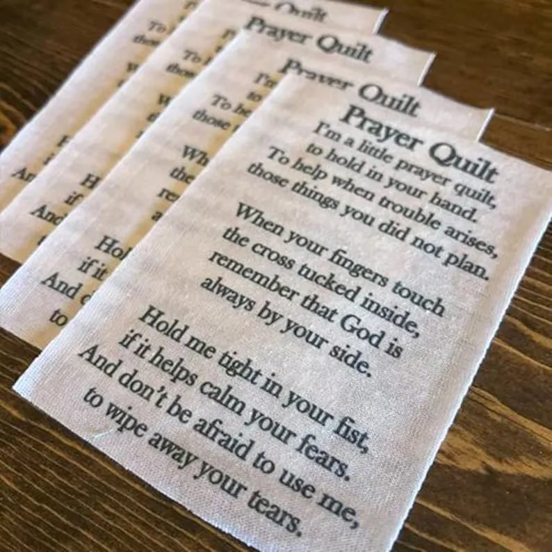 Prayer Quilt Text Panel - Christian Sewing Project - 10pcs