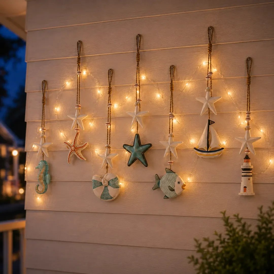 Seaside Glow seven piece illuminated wall hanging set