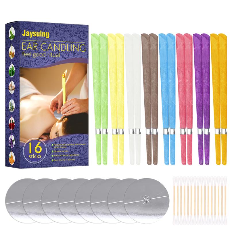 Ear Candle Set (16 Pcs) 🕯️ – Natural Paraffin in 8 Calming Scents for Relaxation & Stress Relief