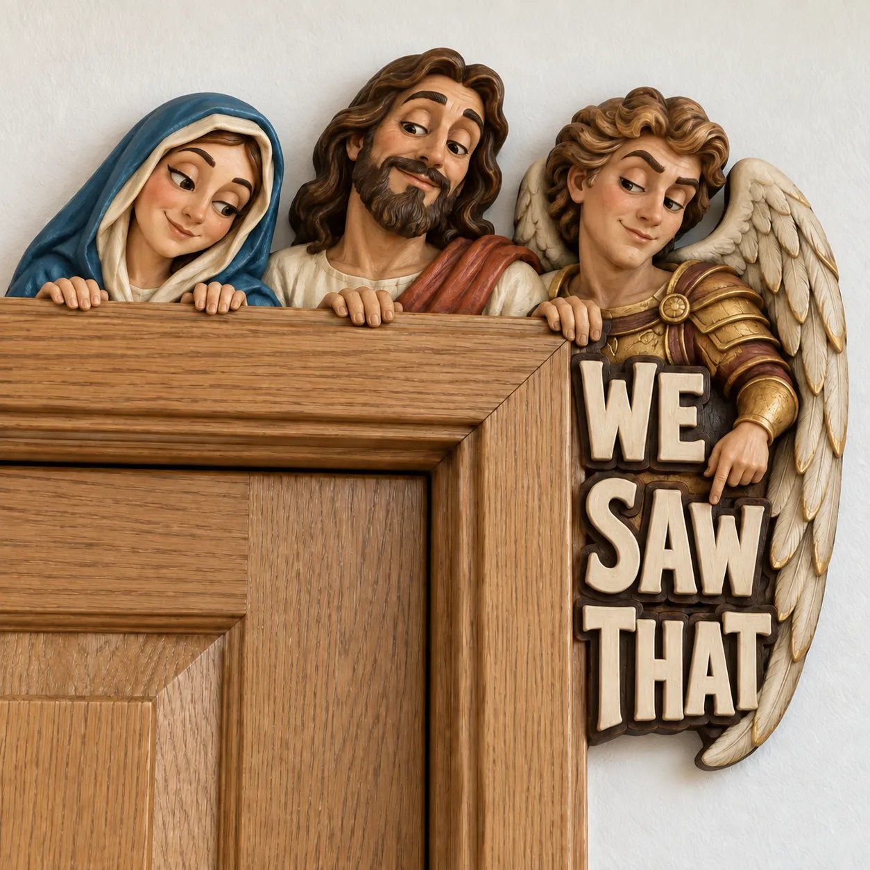 Jesus Mary Saint Michael door topper