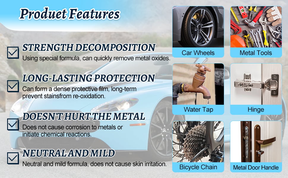 Multifunctional Rust Removal Spray for Rust from Tools, Metals, Car Parts, Etc