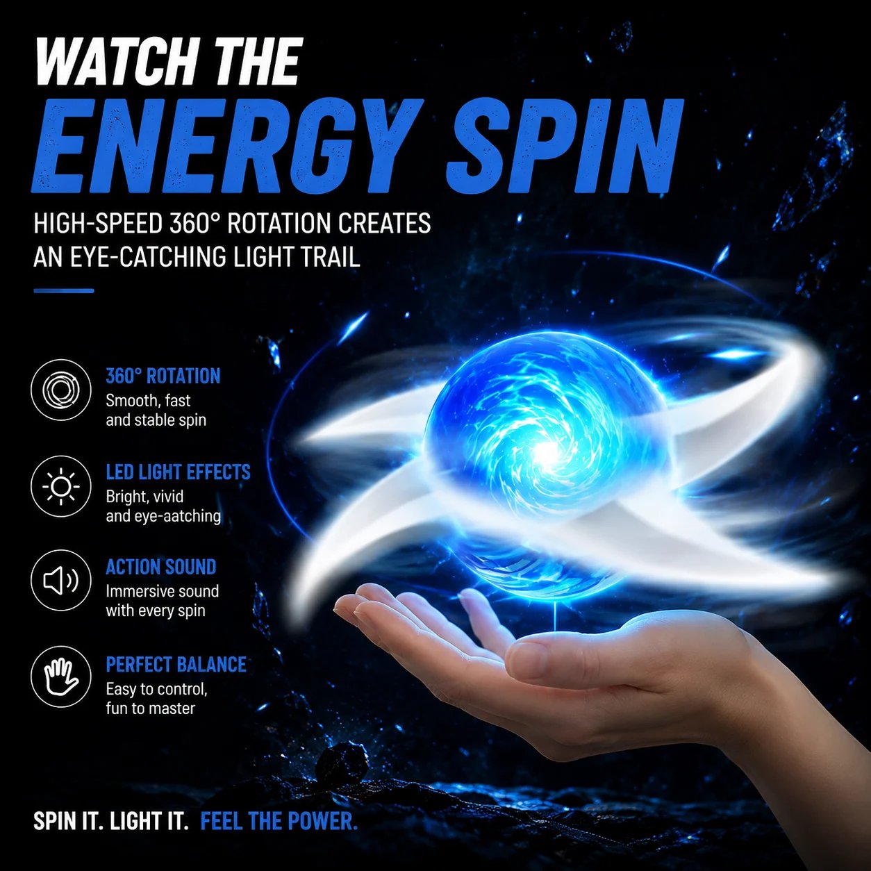 Finger strap control during spinning