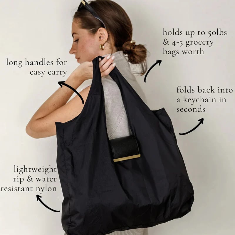 Foldable keychain tote bag
