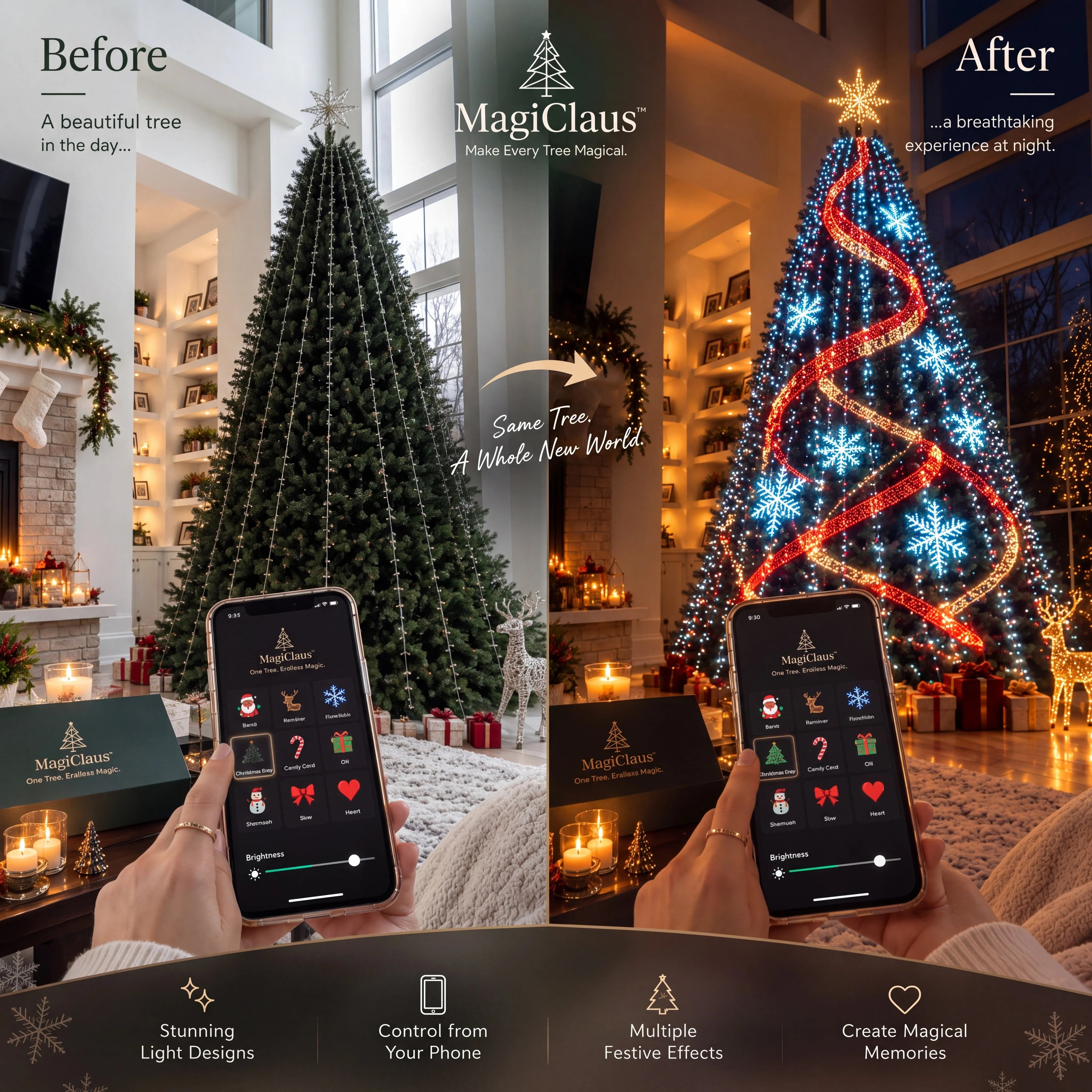Phone controlled Christmas tree lights