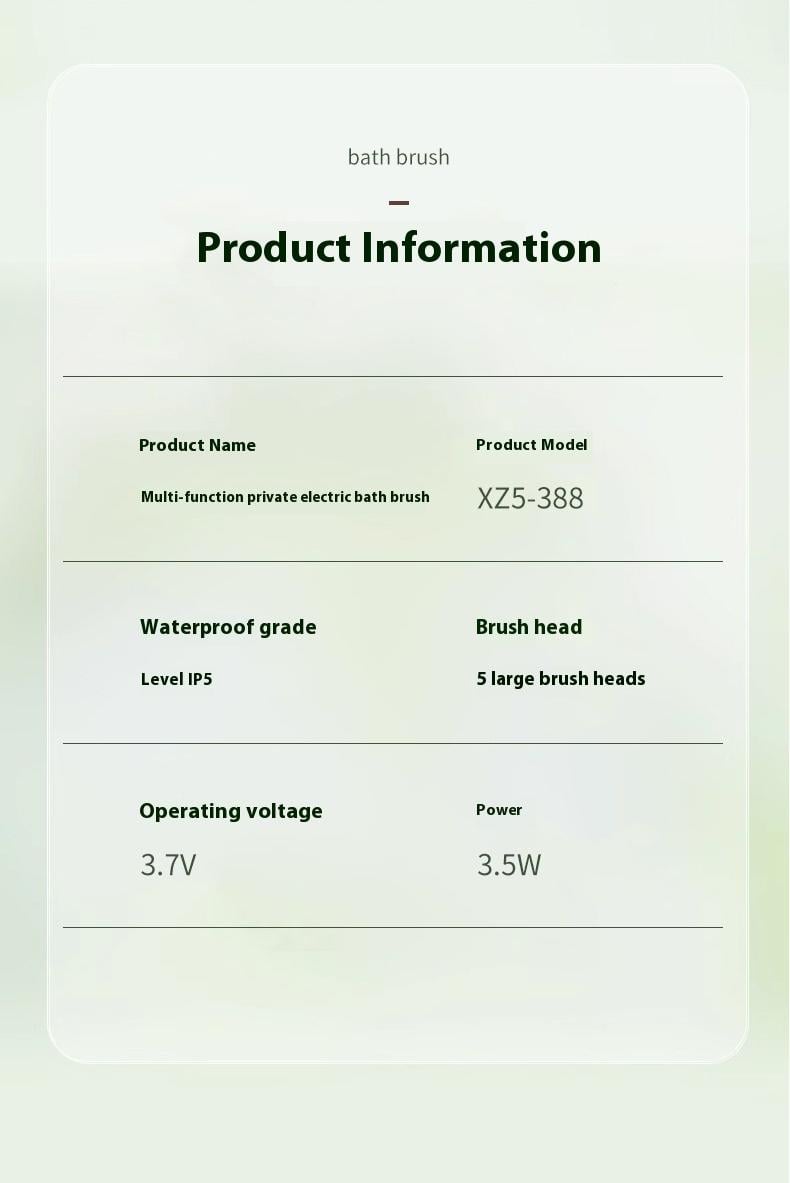 Rechargeable Motorized Electric Shower Back Scrubber - Long Handle IPX Waterproof PVC Spin Bath Brush with 5 Replaceable Heads, 3 Speed Modes, Exfoliating Massager for Adults Sensitive Skin, USB, Full Body (Shoulders, Calves Care, Great Gift Option) Rechargeable Motorized Electric Shower Back Scrubber - Long Handle IPX Waterproof PVC Spin Bath Brush with 5 Replaceable Heads, 3 Speed Modes, Exfoliating Massager for Adults Sensitive Skin, USB, Full Body (Shoulders, Calves Care, Great Gift Option)