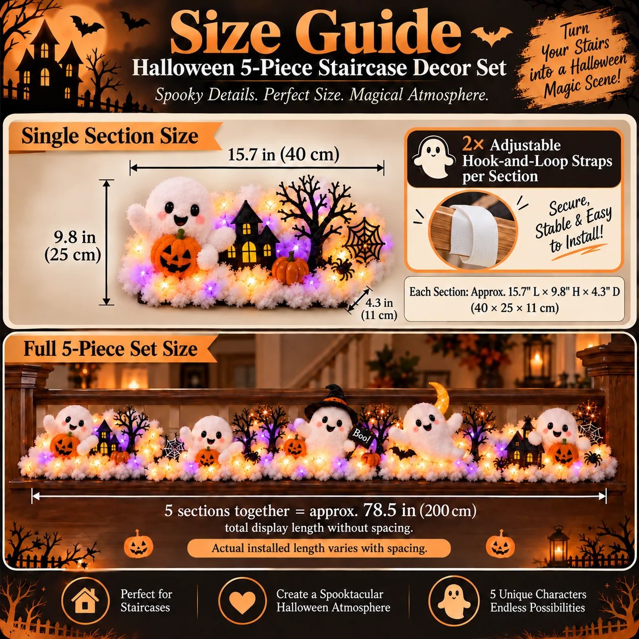 Halloween ghost decor size guide