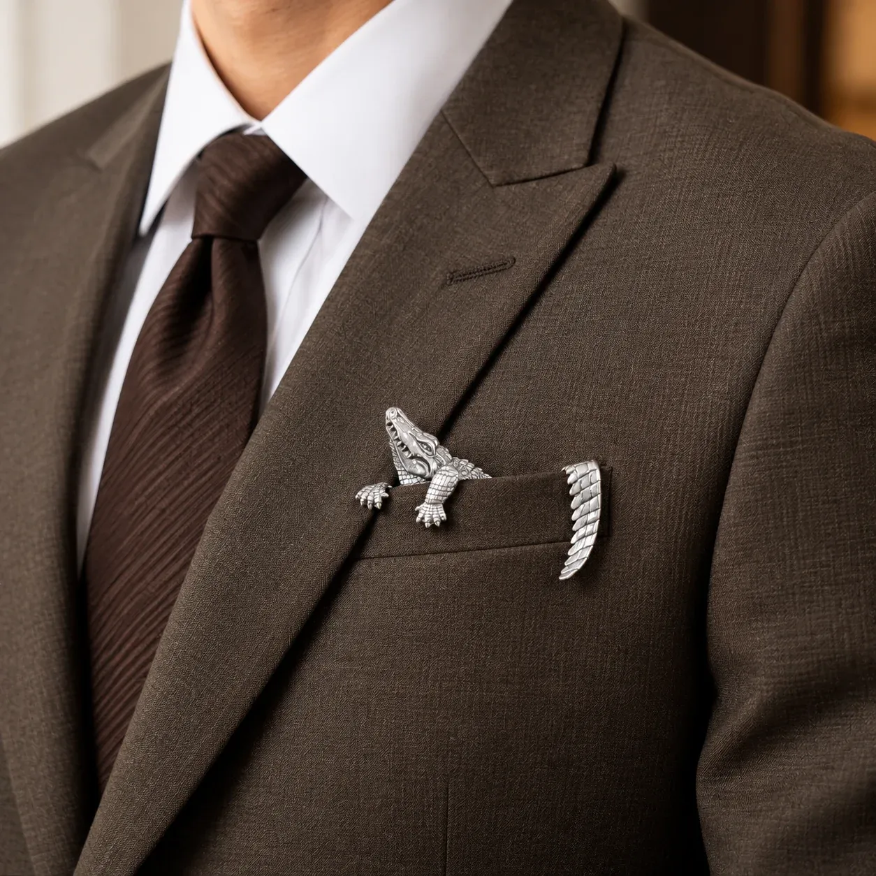 Metal alligator accessory detail