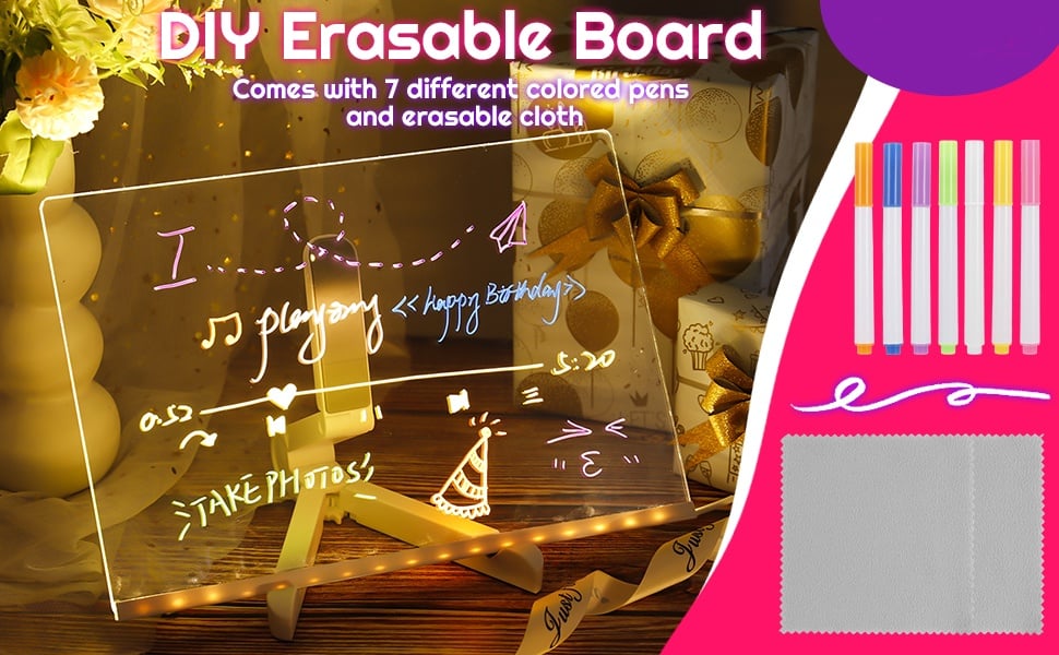 thumbnail image 2 of Creative Rewritable Acrylic Led Message Board - Come With 7 Pens 2 of 13